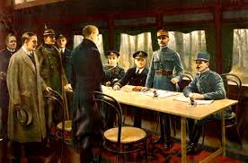 Archival picture of the Armistice announcement