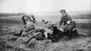 Archival image of wartime field hospital innovations